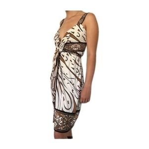 Diane von Furstenberg Dress Womens Size 4 Tokalau Wrap Belted Silk Straps Brown